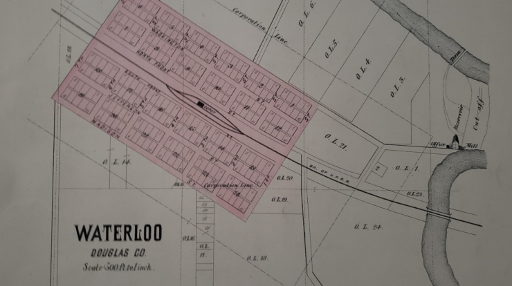 Map waterloo nebraska street detail ne road center